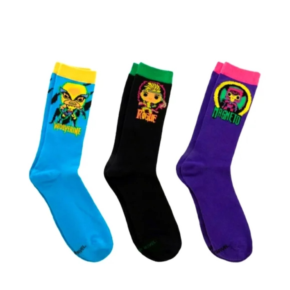 Funko POP Marvel X-Men Business Casual Dress Socks 3 Pack Adult One Size